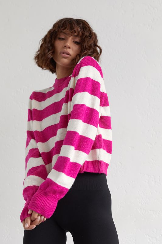 В'язаний джемпер oversize в смужку