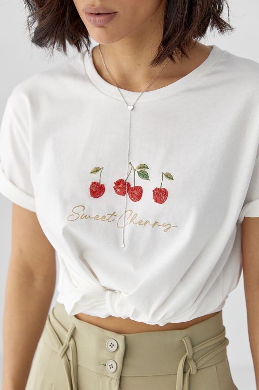 Жіноча футболка з написом Sweet Cherry