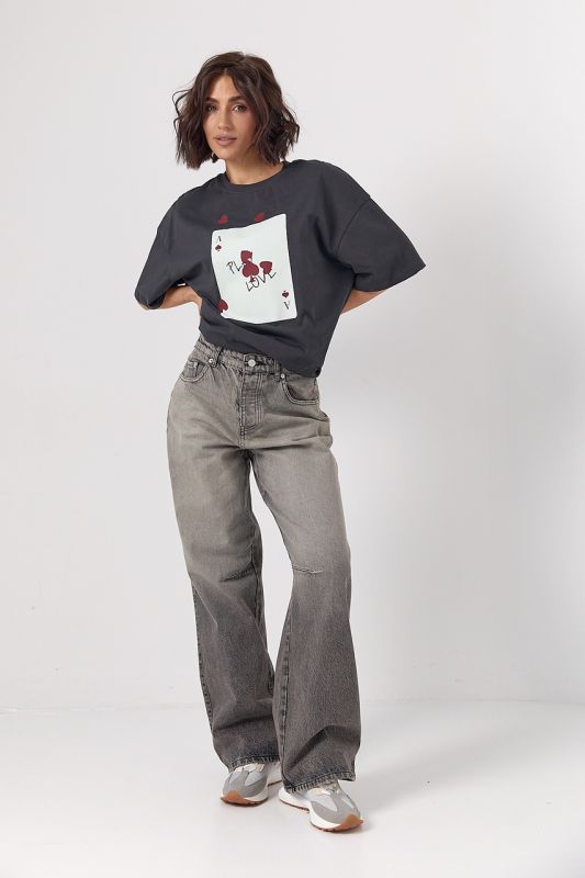Жіночі широкі прямі джинси Skater