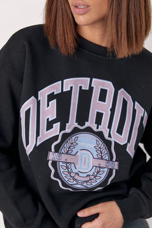 Теплий жіночий світшот із написом Detroit