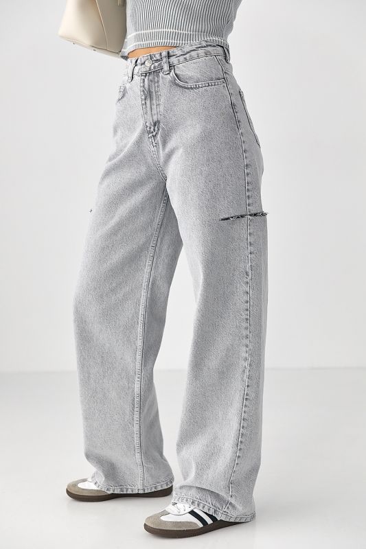 Джинси  Wide Leg  з розрізами на стегнах