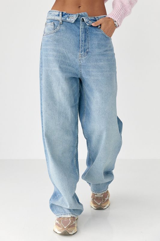 Джинси Baggy з підгорнутим поясом