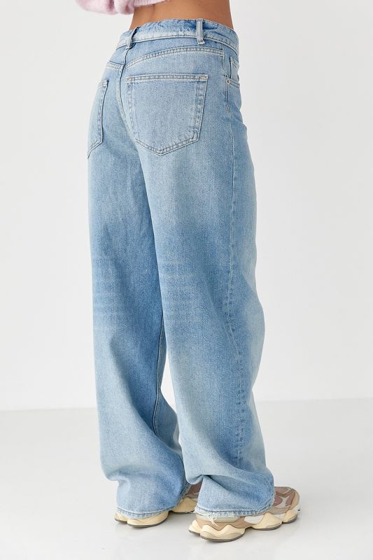 Джинси Baggy з підгорнутим поясом