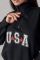 Світшот з коміром на блискавці та вишивкою USA