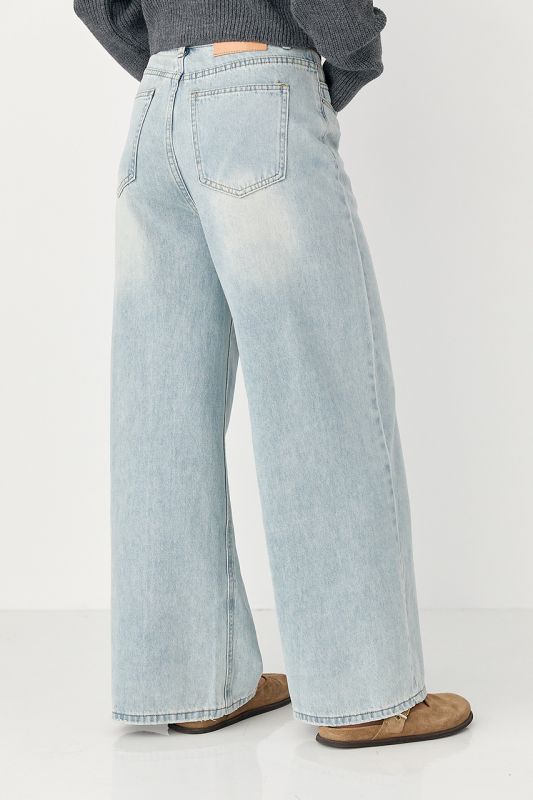 Прямі джинси Wide leg із високою посадкою