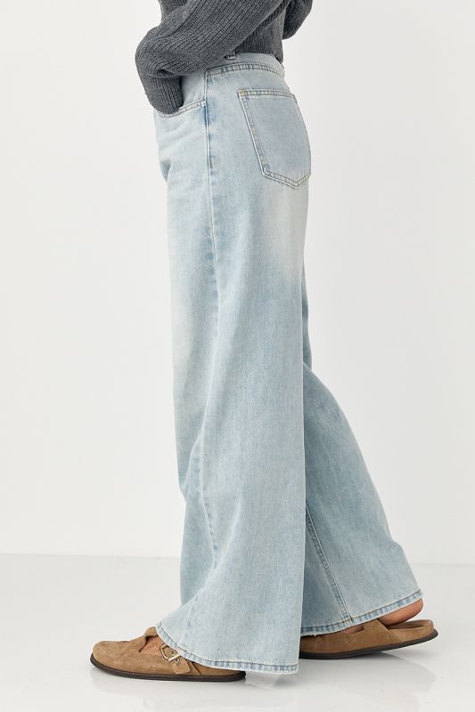 Прямі джинси Wide leg із високою посадкою