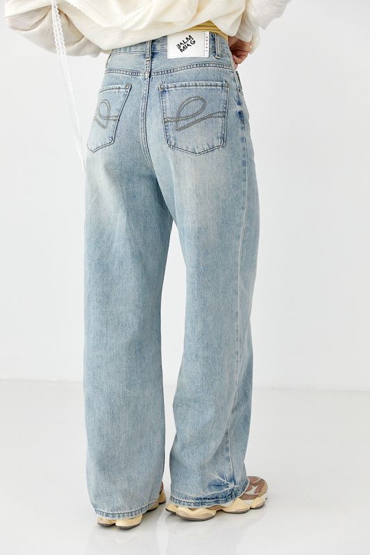 Джинси Wide leg з ефектом бруду