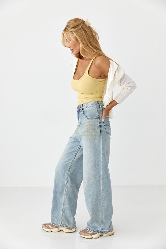 Джинси Wide leg з ефектом бруду