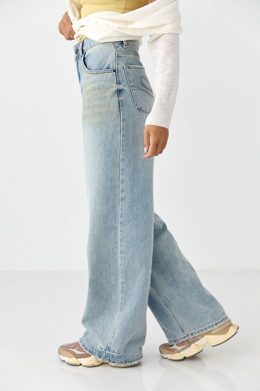 Джинси Wide leg з ефектом бруду
