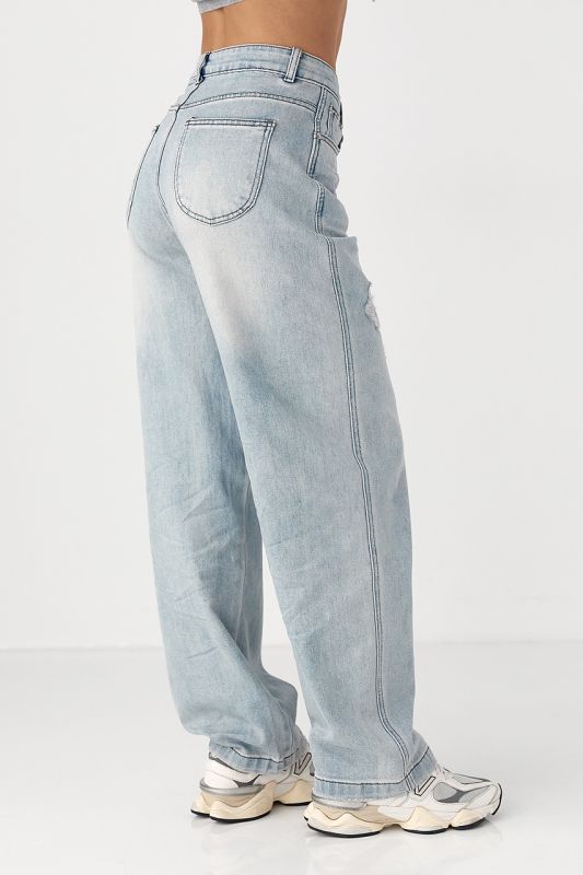 Джинси Baggy straight  із потертостями