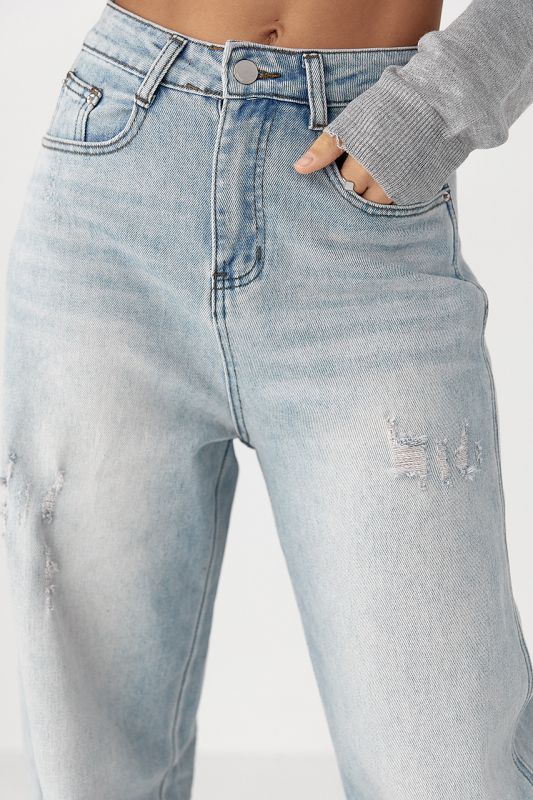 Джинси Baggy straight  із потертостями