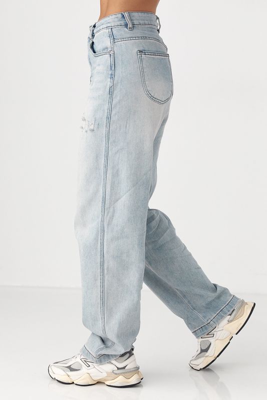 Джинси Baggy straight  із потертостями