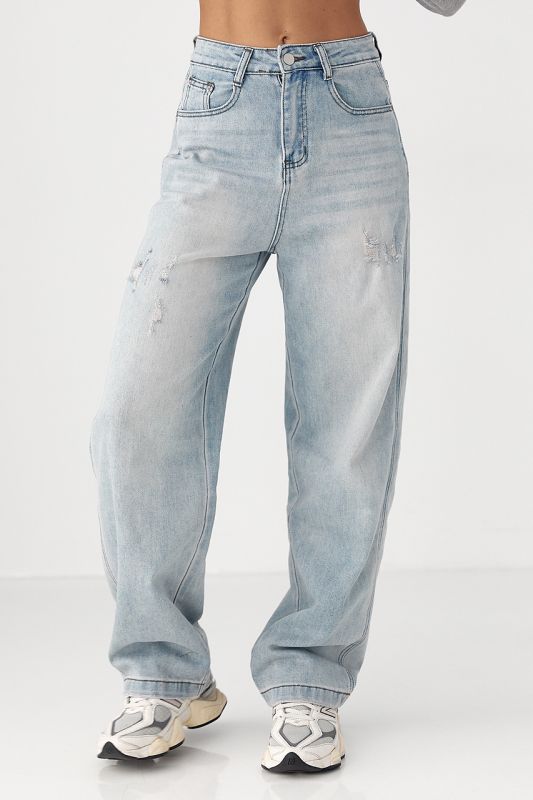 Джинси Baggy straight  із потертостями
