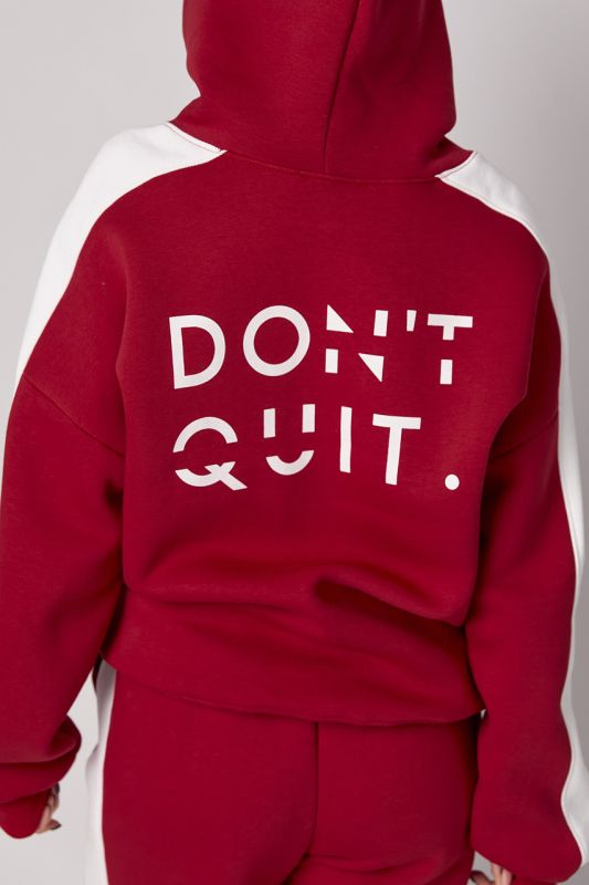 Теплий спортивний костюм жіночий з написом Don't quit